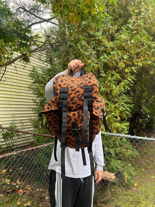 "cheetah" fuzzy backpack